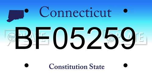 BF05259 Connecticut License Plate