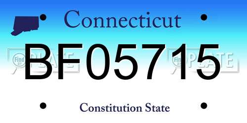 BF05715 Connecticut License Plate