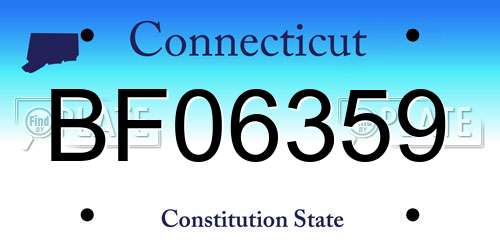 BF06359 Connecticut License Plate