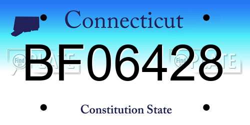 BF06428 Connecticut License Plate