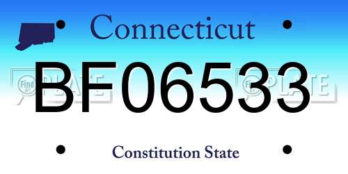 BF06533 Connecticut License Plate