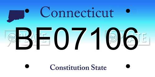 BF07106 Connecticut License Plate