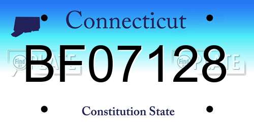 BF07128 Connecticut License Plate