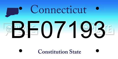 BF07193 Connecticut License Plate