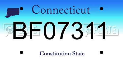 BF07311 Connecticut License Plate