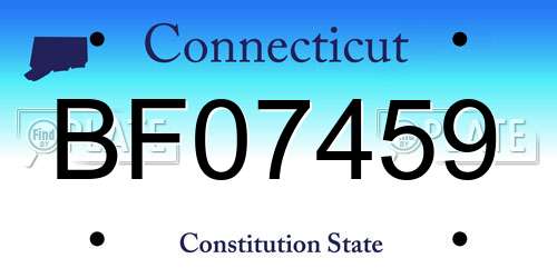 BF07459 Connecticut License Plate