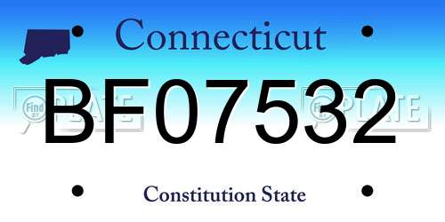 BF07532 Connecticut License Plate