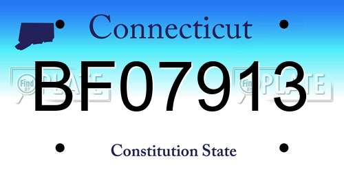 BF07913 Connecticut License Plate