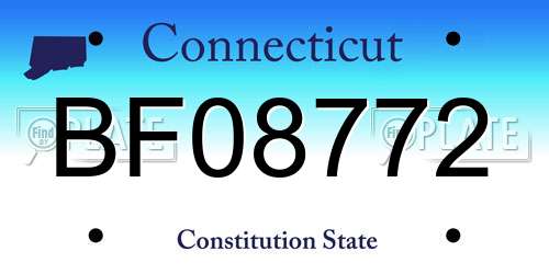 BF08772 Connecticut License Plate