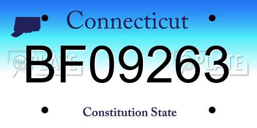 BF09263 Connecticut License Plate
