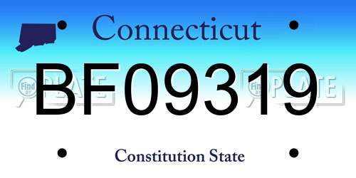 BF09319 Connecticut License Plate