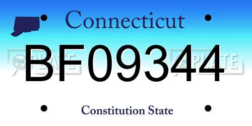 BF09344 Connecticut License Plate
