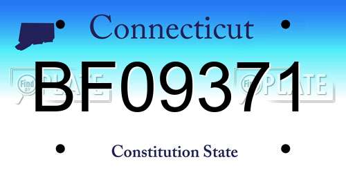 BF09371 Connecticut License Plate