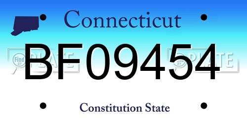 BF09454 Connecticut License Plate