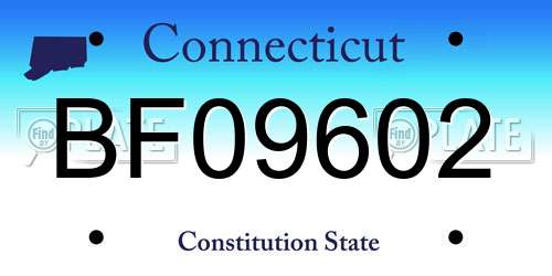 BF09602 Connecticut License Plate