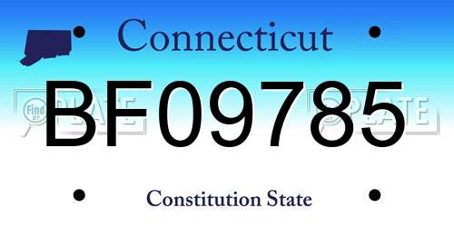 BF09785 Connecticut License Plate