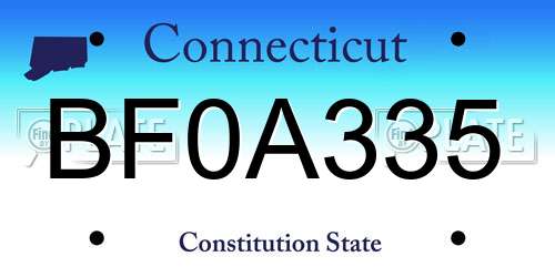 BF0A335 Connecticut License Plate