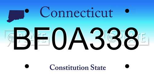 BF0A338 Connecticut License Plate