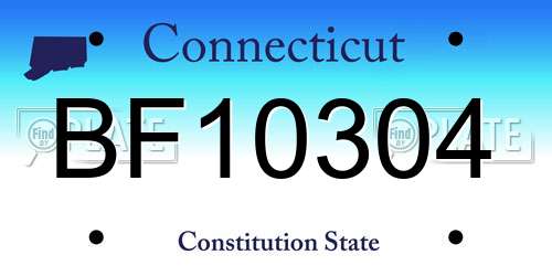 BF10304 Connecticut License Plate