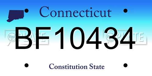BF10434 Connecticut License Plate
