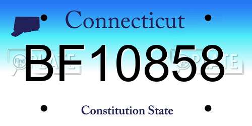 BF10858 Connecticut License Plate