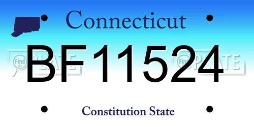 BF11524 Connecticut License Plate