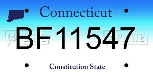 BF11547 Connecticut License Plate