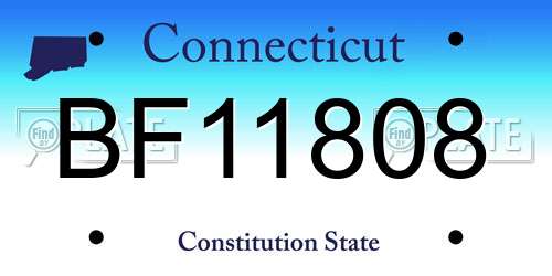 BF11808 Connecticut License Plate