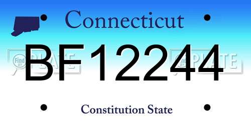 BF12244 Connecticut License Plate