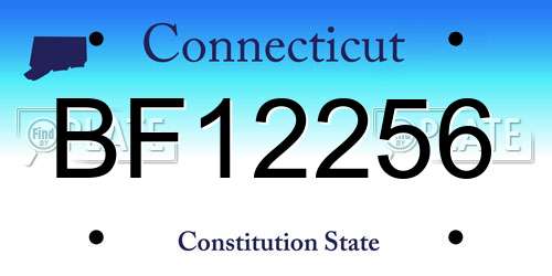 BF12256 Connecticut License Plate