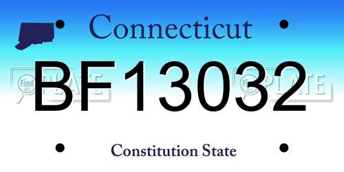 BF13032 Connecticut License Plate