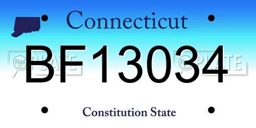 BF13034 Connecticut License Plate