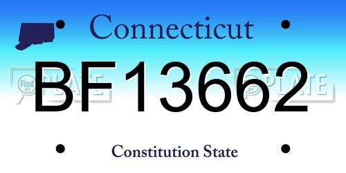 BF13662 Connecticut License Plate