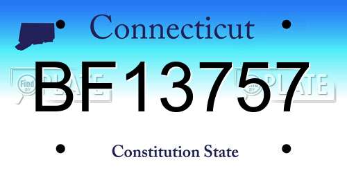 BF13757 Connecticut License Plate