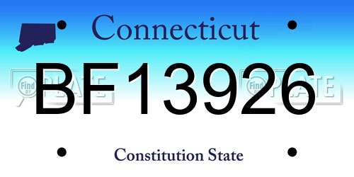 BF13926 Connecticut License Plate