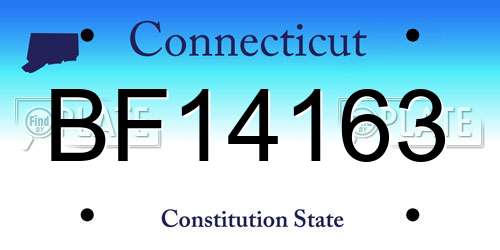 BF14163 Connecticut License Plate