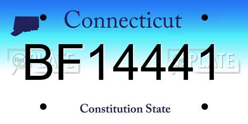 BF14441 Connecticut License Plate