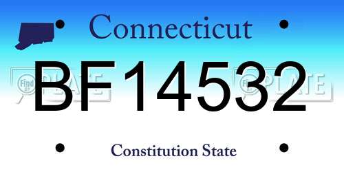 BF14532 Connecticut License Plate