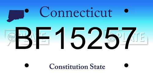BF15257 Connecticut License Plate