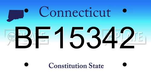 BF15342 Connecticut License Plate