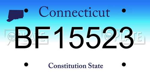 BF15523 Connecticut License Plate