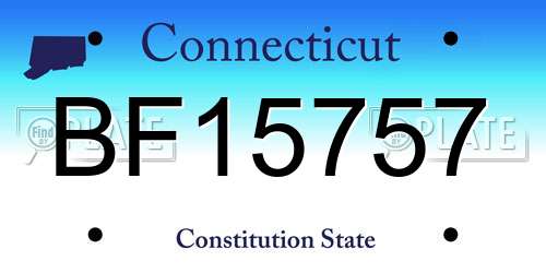 BF15757 Connecticut License Plate