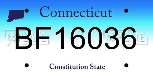 BF16036 Connecticut License Plate
