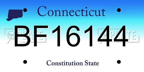 BF16144 Connecticut License Plate