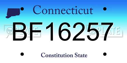 BF16257 Connecticut License Plate