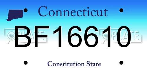 BF16610 Connecticut License Plate