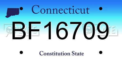BF16709 Connecticut License Plate