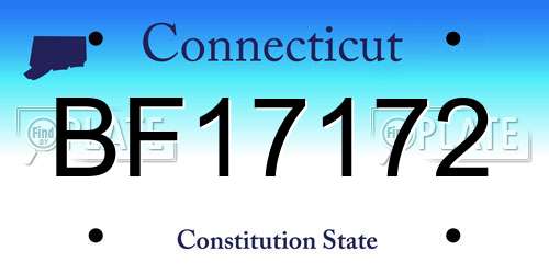 BF17172 Connecticut License Plate