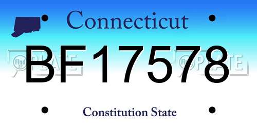 BF17578 Connecticut License Plate