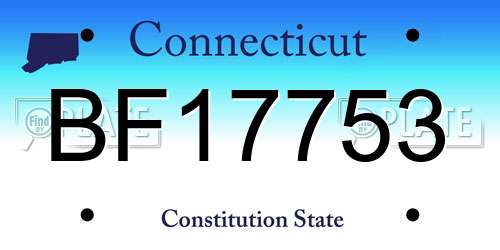 BF17753 Connecticut License Plate